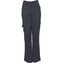 Dickies Everyday Flex Womens Work Trousers Navy Blue Size 10 31" L