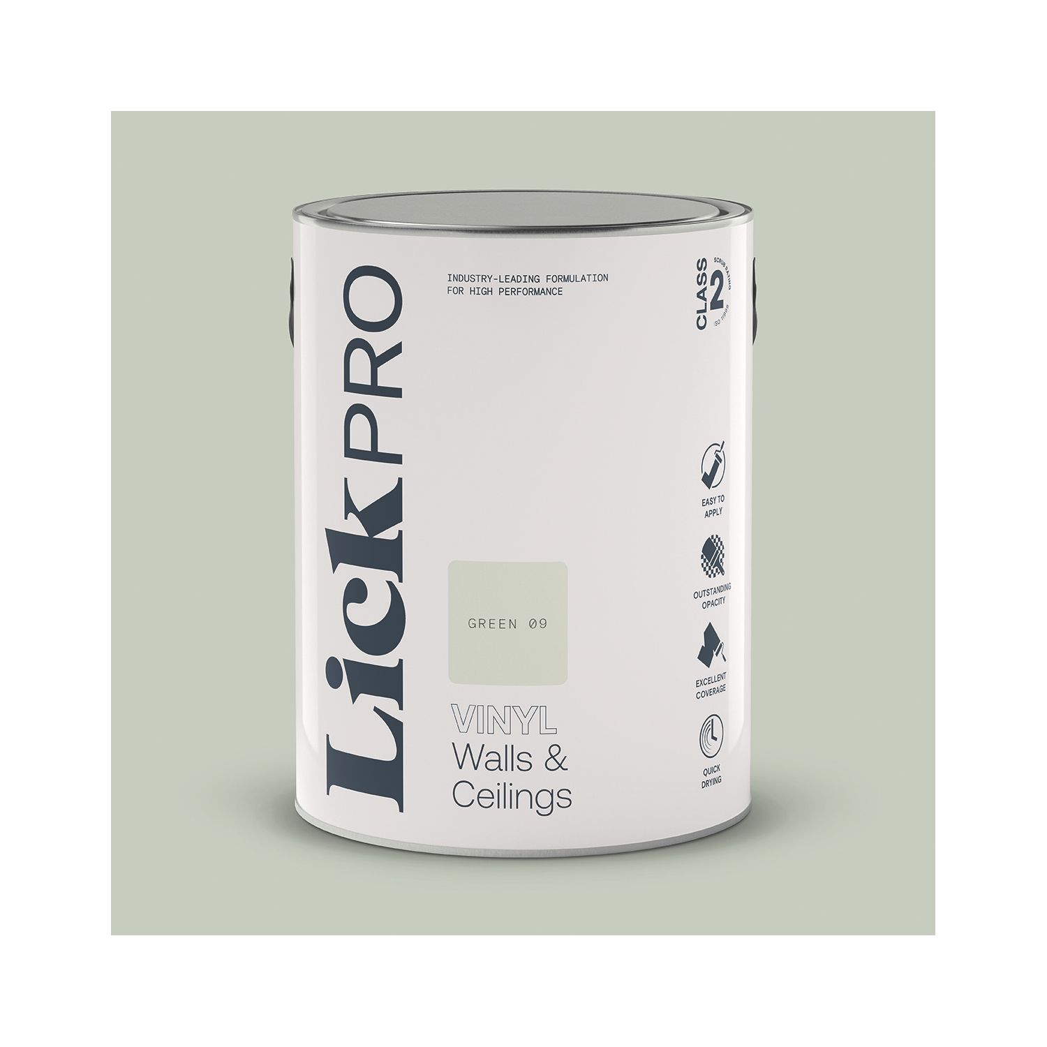LickPro 5Ltr Green 09 Vinyl Matt Emulsion Paint (694TM)