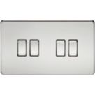 Knightsbridge  10AX 4-Gang 2-Way Light Switch  Polished Chrome