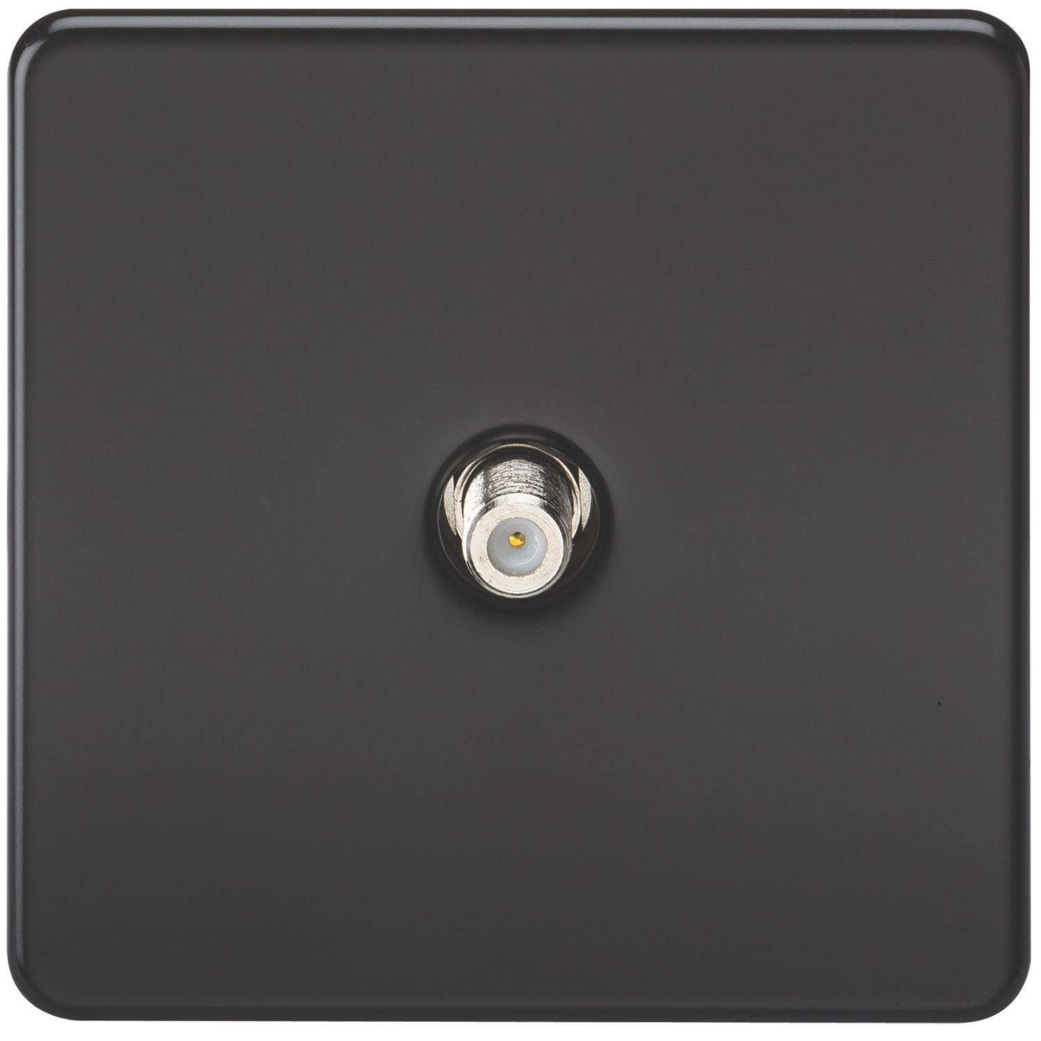 Knightsbridge 1-Gang F-Type Satellite Socket Matt Black (694TY)
