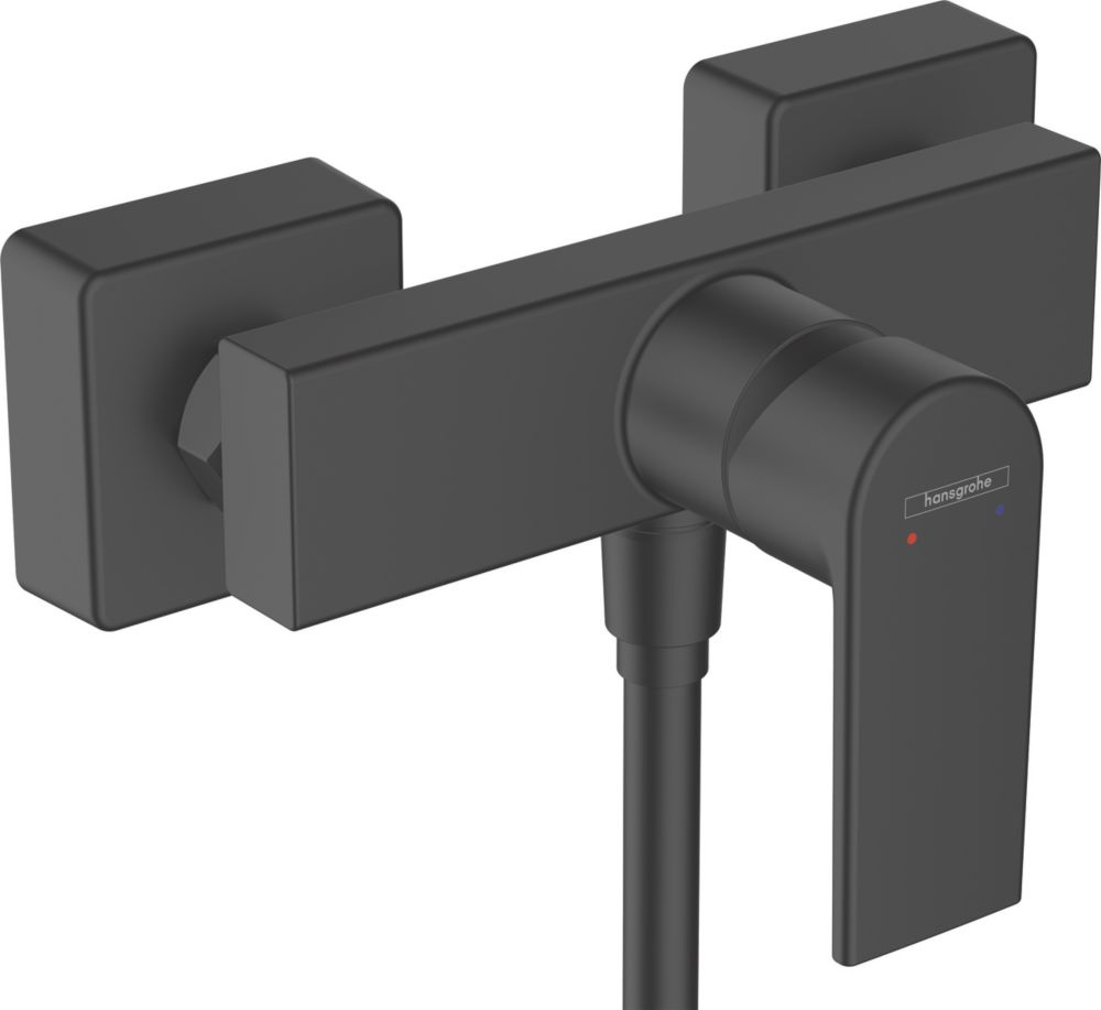 Hansgrohe Vernis Shape Exposed Shower Mixer Valve Fixed Matt Black