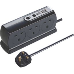 Multi-socket block, extension 7 sockets with switch, power extension