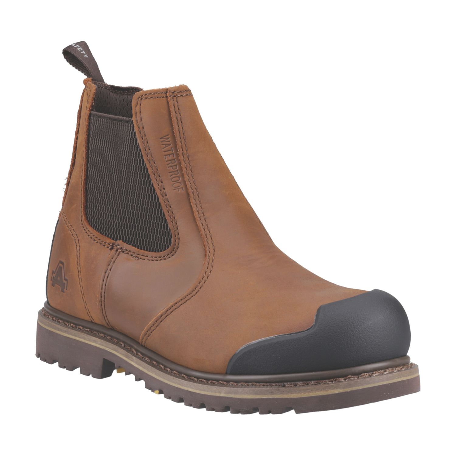 Amblers FS225 Goodyear Welted Chelsea Size 9 Brown Waterproof Steel Toe Cap Safety Dealer Boots (694XT)