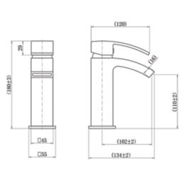 ETAL Kinlin Matt Black 180mm Standard Lever Mono Basin Mixer Tap