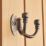 Decohooks Two Prong Wide Ball End Hook Antique Brass 45mm