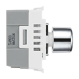 British General Nexus Grid 2-Way LED Grid Dimmer Switch Polished Chrome with Colour-Matched Inserts