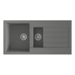 ETAL Comite 1.5 Bowl Composite Kitchen Sink Grey Reversible 1000mm x 500mm