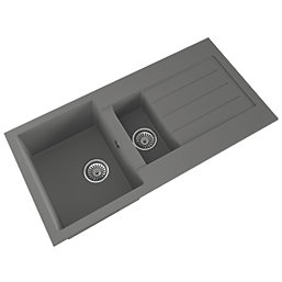 ETAL Comite 1.5 Bowl Composite Kitchen Sink Grey Reversible 1000mm x 500mm