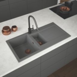 ETAL Comite 1.5 Bowl Composite Kitchen Sink Grey Reversible 1000mm x 500mm