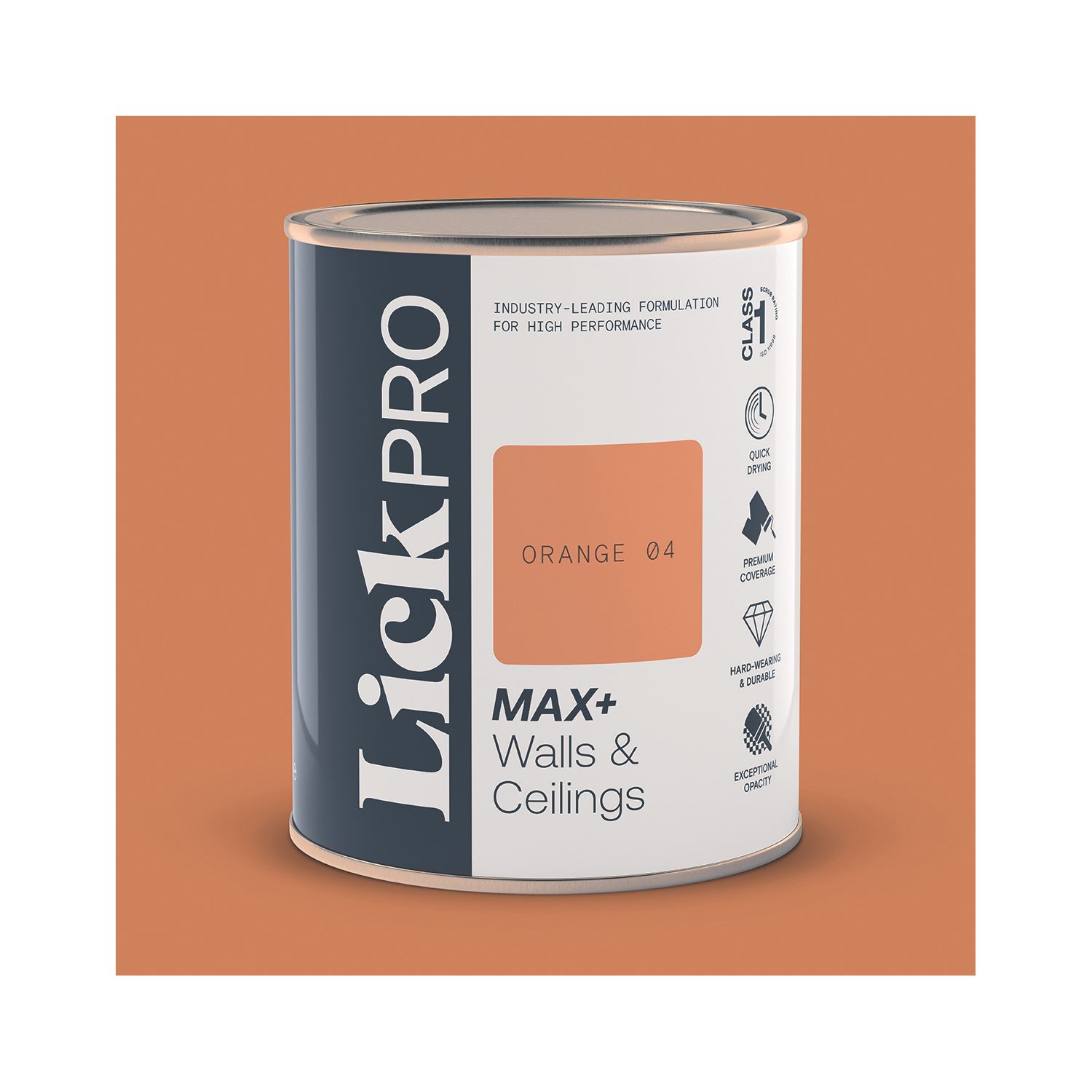 LickPro Max+ 1Ltr Orange 04 Matt Emulsion Paint (695TM)