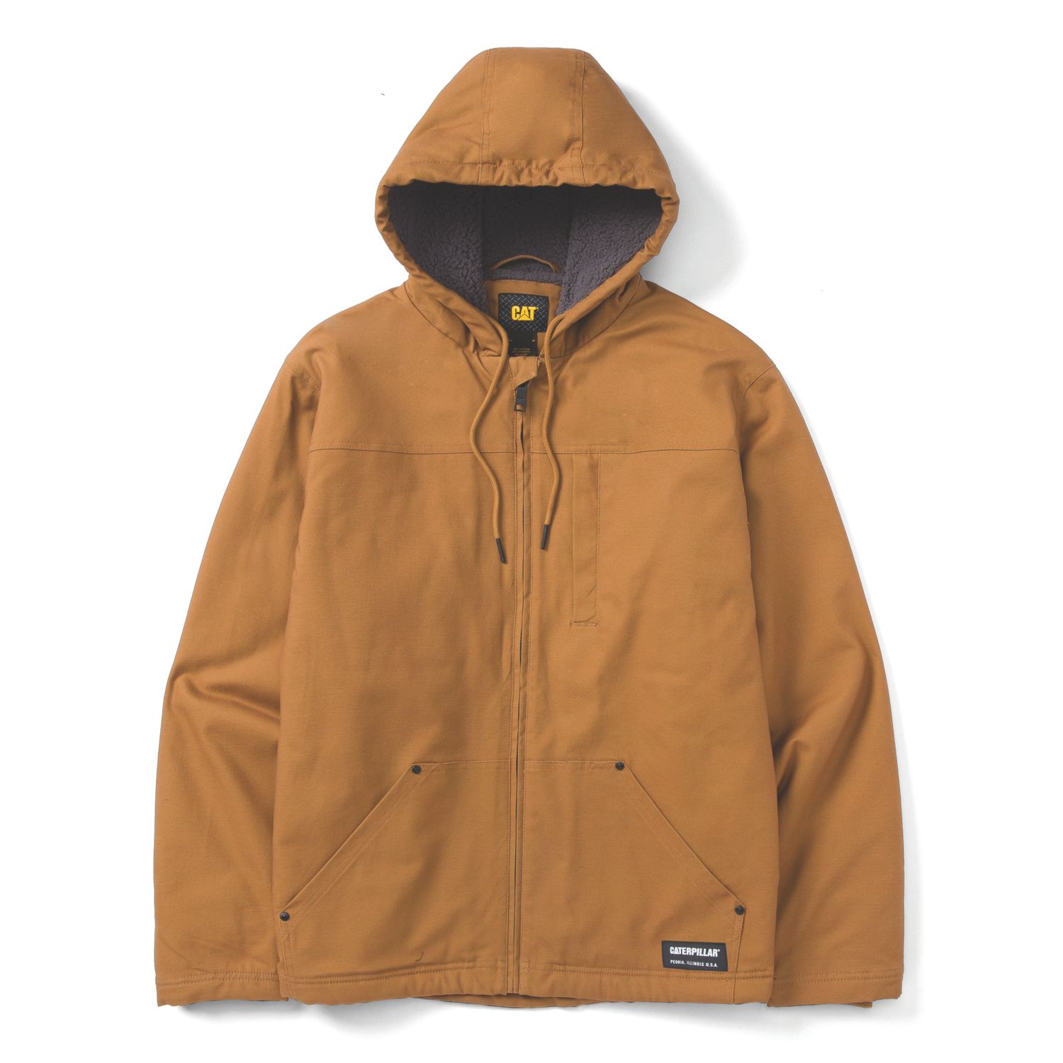CAT Hooded Sherpa Lined Jacket Jackets Bronze Large 41" Chest (695XH)