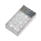 Knightsbridge  2-Gang Galvanised Steel Unfinished Back Box 35mm 5 Pack
