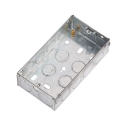 Knightsbridge  2-Gang Galvanised Steel Unfinished Back Box 35mm 5 Pack