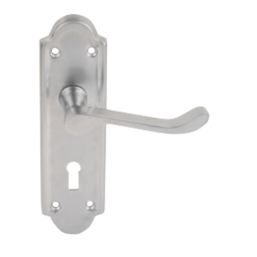Smith & Locke Sherborne Lock Door Handles Pair Satin Chrome