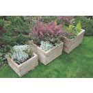 Forest Kendal Square Planter Set Natural Wood 500mm x 500mm x 330mm 3 Pieces