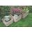 Forest Kendal Square Planter Set Natural Wood 500mm x 500mm x 330mm 3 Pieces