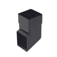 2 X BLACK SQUARE 65mm x 112.5 offset bend  Downpipe connector 