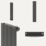 Flomasta  1800mm x 288mm 2133BTU Matt Charcoal Vertical Designer Radiator