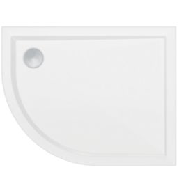 Milan Offset Quadrant Bathroom Shower Tray & Waste Left-Handed White Gloss 1000mm x 800mm x 40mm