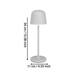 Eglo Mannera Rechargeable Battery LED Table Lamp Grey 2.2W 200lm