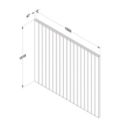 Forest Vertical Board Closeboard  Fence Panels Golden Brown 6' x 5' Pack of 5