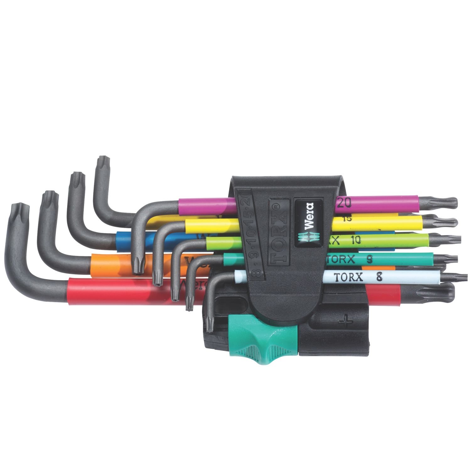 Wera L-Keys Metric & TX Multicolour Bore-Hole Key Set 9 Pieces (696FP)