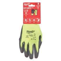 Milwaukee Hi-Vis Cut Level 2/B Gloves Fluorescent Yellow X Large