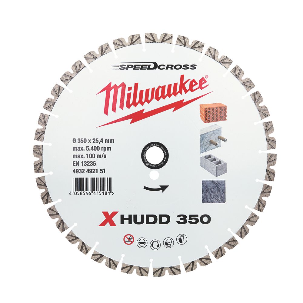 Milwaukee Premium Speedcross XHUDD MultiMaterial Diamond Blade 350mm x