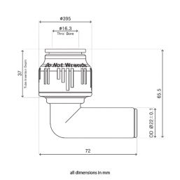 Flomasta  Plastic Push-Fit Equal 90° Stem Elbow 22mm