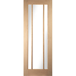 Jeld-Wen Worcester 3-Clear Light Unfinished Oak Veneer Wooden Traditional Internal Door 1981mm x 838mm
