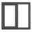 Crystal  Left-Hand Opening Clear Double-Glazed Casement Anthracite Grey uPVC Window 1190mm x 1115mm