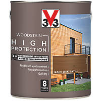 V33  High-Protection Exterior Woodstain Satin Dark Oak 2.5Ltr