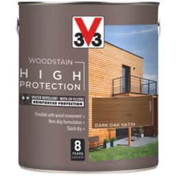 V33 2.5Ltr Dark Oak Satin Water-Based Wood Stain
