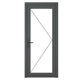 Crystal  Fully Glazed 1-Clear Light Right-Handed Anthracite Grey uPVC Back Door 2090mm x 920mm