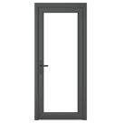 Crystal  Fully Glazed 1-Clear Light Right-Handed Anthracite Grey uPVC Back Door 2090mm x 920mm