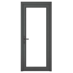 Crystal  Fully Glazed 1-Clear Light Right-Handed Anthracite Grey uPVC Back Door 2090mm x 920mm