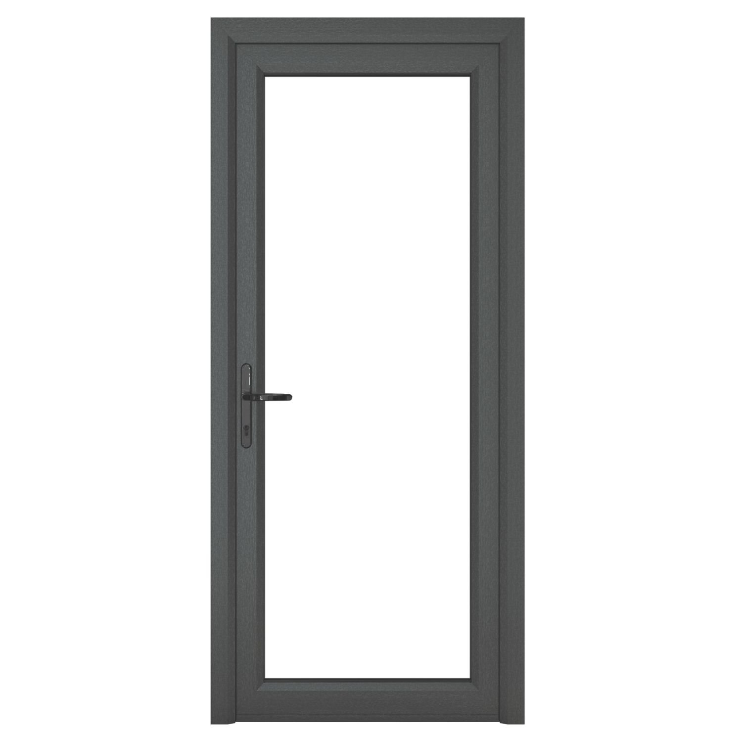 Crystal Fully Glazed 1-Clear Light Right-Handed Anthracite Grey uPVC Back Door 2090mm x 920mm (696KF)