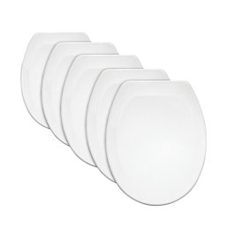 Bemis Jersey  Toilet Seats Thermoplastic White 5 Pack