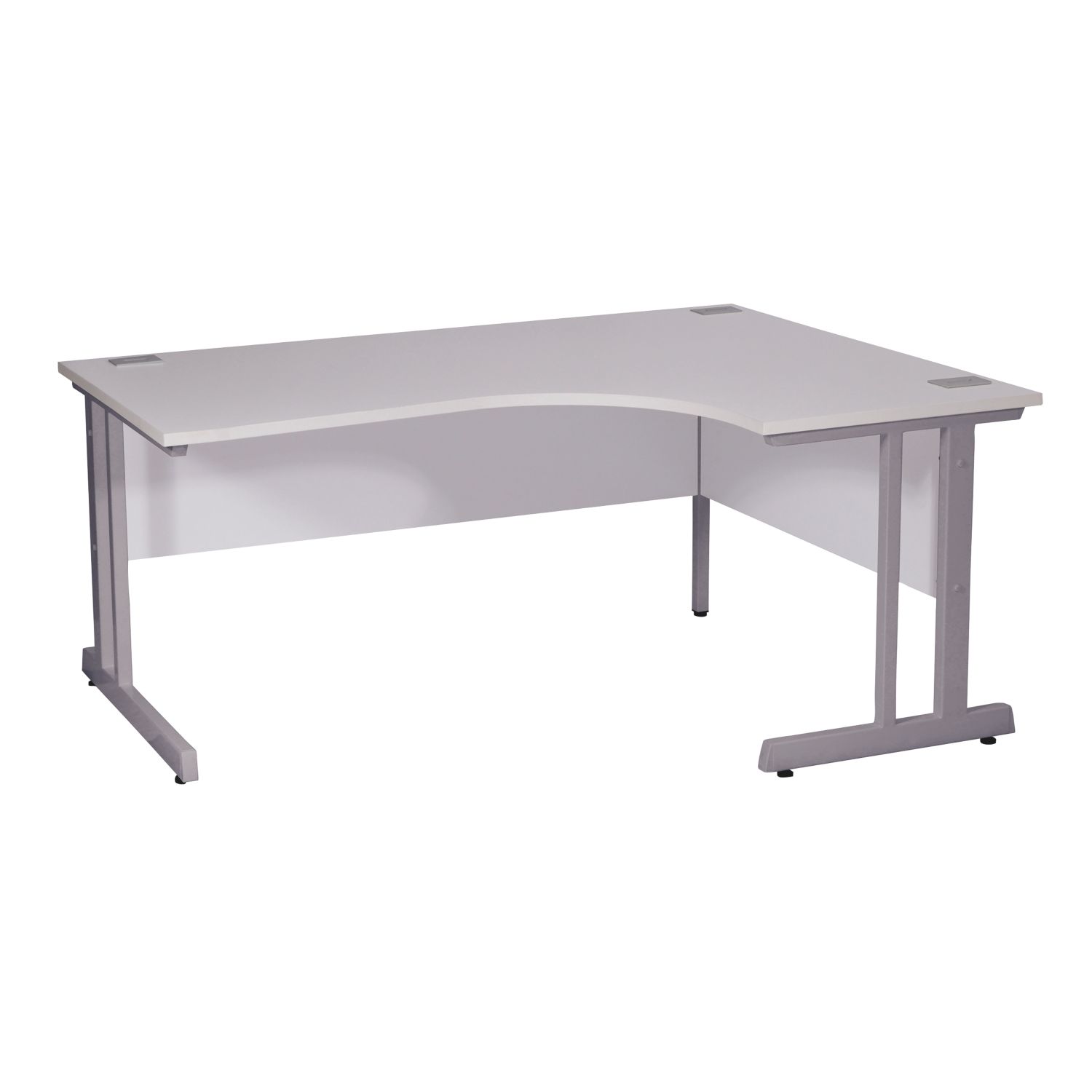 Nautilus Designs Aspire Right-Handed Corner Ergonomic Desk White /Silver 1800mm x 730mm (696PK)
