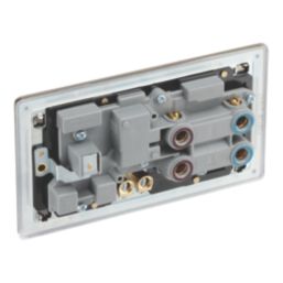 LAP  45A 2-Gang 2-Pole Cooker Switch & 13A DP Switched Socket Antique Brass with LED with Black Inserts