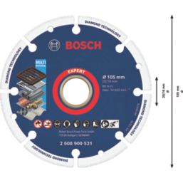 Bosch Expert Multi-Material Diamond Wheel Cutting Disc 105mm x 20/16mm