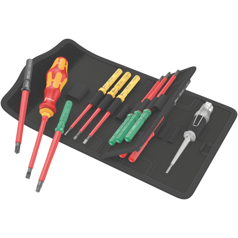 Wera Kraftform Kompakt 16 Universal 1 Tool Finder VDE Interchangeable Insulated Screwdriver Set 16 Pieces
