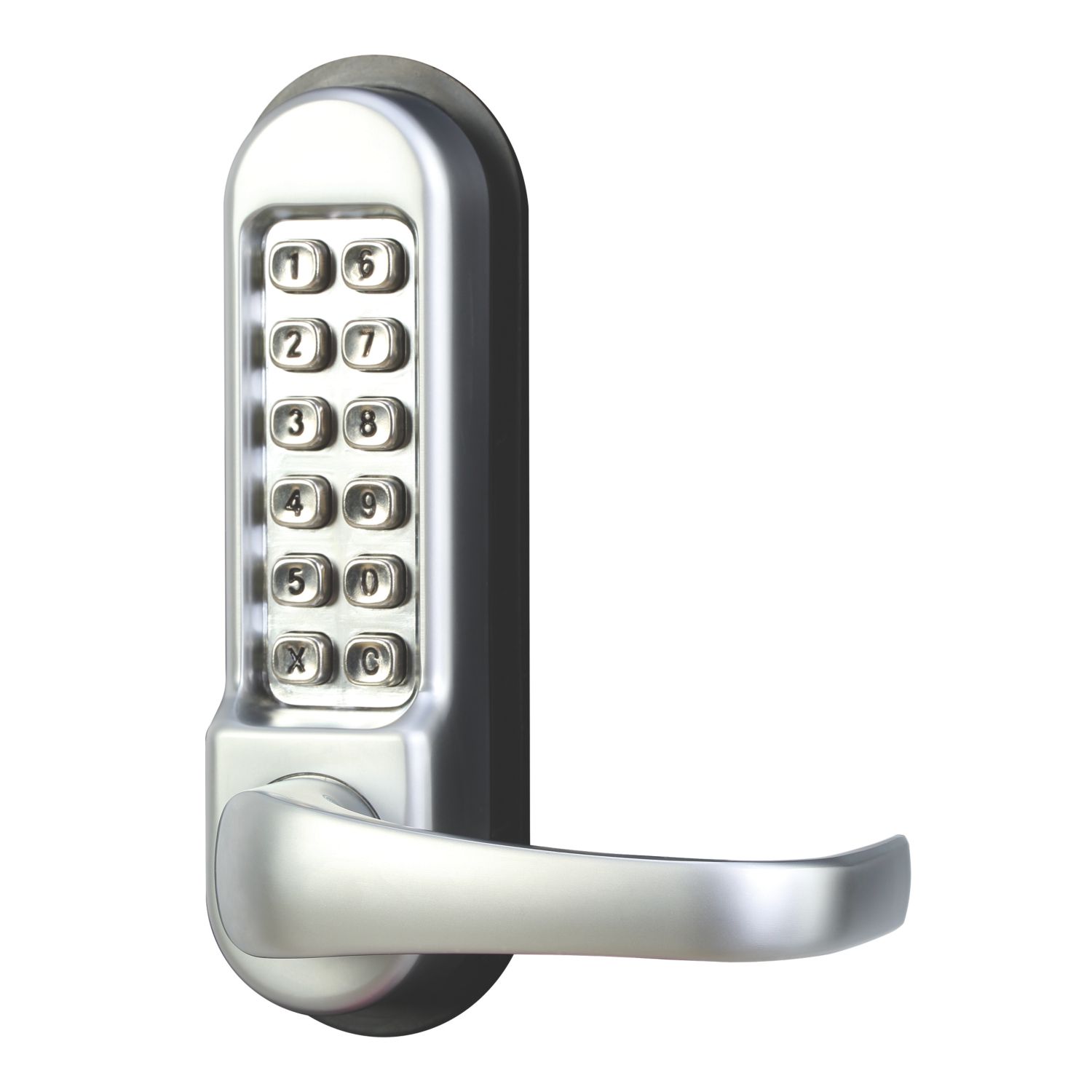 Smith & Locke Push-Button Lock w/ Handles 60mm Silver (696YX)