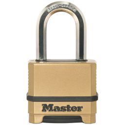 Master Lock Excell Weatherproof  Combination  Padlock Brass 56mm