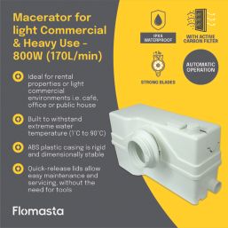 Flomasta  Macerator Light Commercial  800W 220-240V