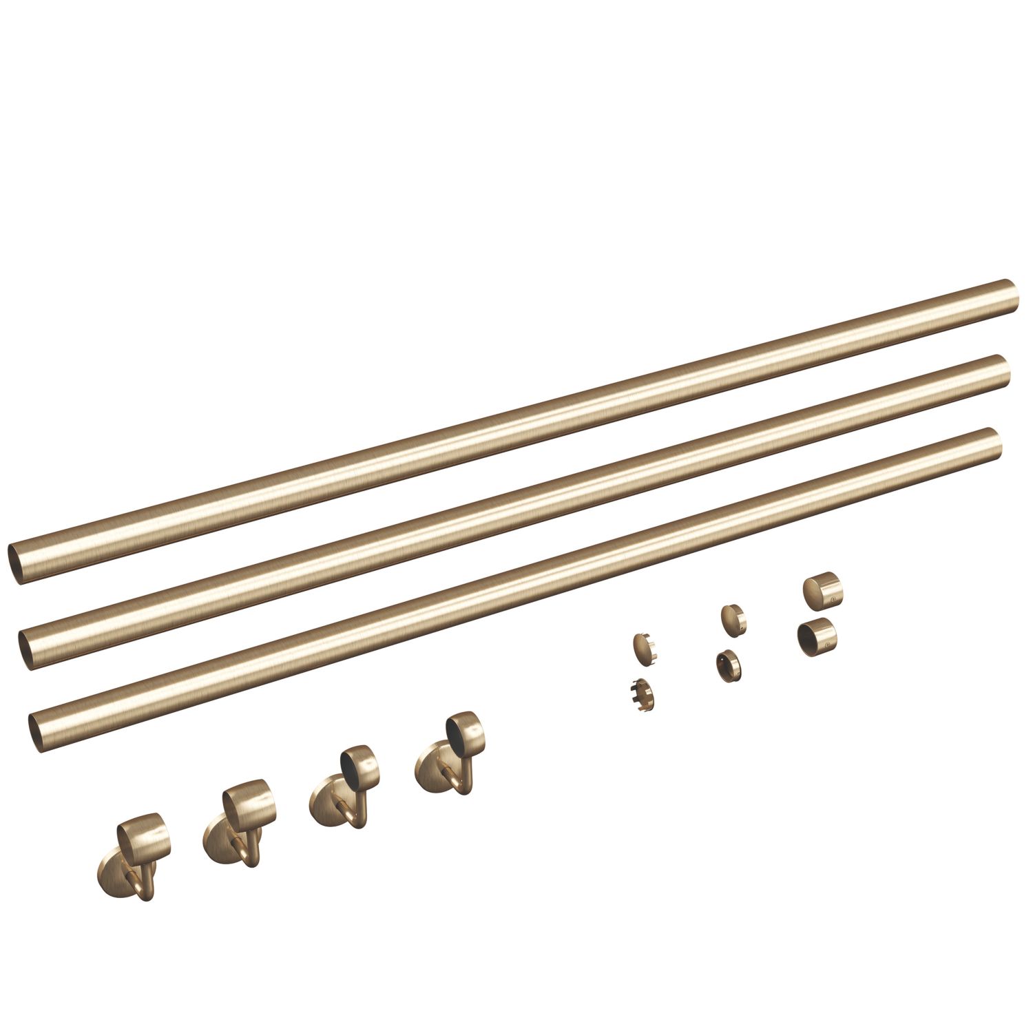 Rothley Steel Handrail Kit Antique Brass 3600mm (697EA)