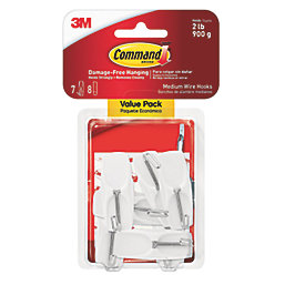 Command White Self-Adhesive Medium Wire Hooks 7 Pack