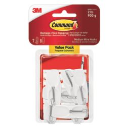 3M Command [Removable]: Small Wire Hook - Value Pack [9 hooks/pack] (White)