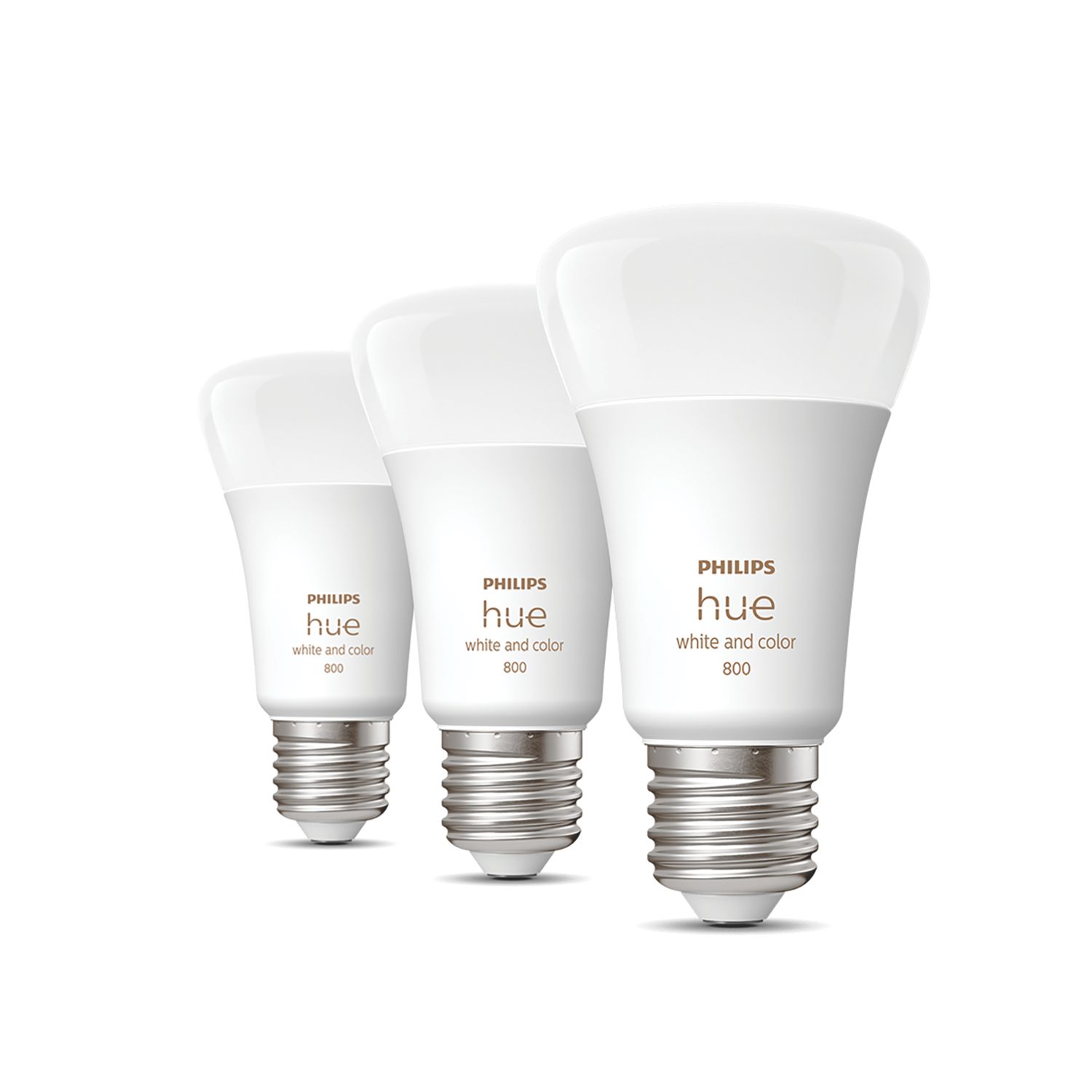 Philips Hue E27 A60 RGB & White LED Smart Light Bulb 6.5W 806lm 3 Pack (697JA)