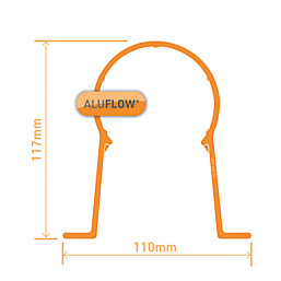 Aluflow  Round Aluminium Downpipe Bracket Grey 68mm